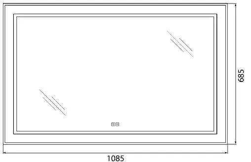 Зеркало с подсветкой BelBagno KRAFT 108.5x68.5 с подогревом сатин SPC-KRAFT-1085-685-TCH-WARM