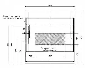 Тумба-умывальник подвесная Aquanet Виченца 80 белый 00196963+4640021061091 Тумба-умывальник подвесная Aquanet Виченца 80 белый 00196963+4640021061091, 3