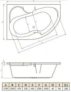 Ванна акриловая C-bath Atlas 170x105 L CBA00203L Ванна акриловая C-bath Atlas 170x105 L CBA00203L, 2