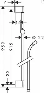 Душевая штанга Hansgrohe Unica Croma 90 хром 26504000 Душевая штанга Hansgrohe Unica Croma 90 хром 26504000, 2