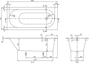 Ванна квариловая Villeroy&Boch Oberon 180x80 альпийский белый UBQ180OBE2V-01 Ванна квариловая Villeroy&Boch Oberon 180x80 альпийский белый UBQ180OBE2V-01, 2