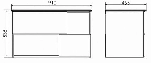 Тумба-умывальник подвесная Comforty Ганновер 90 дуб дымчатый/белый