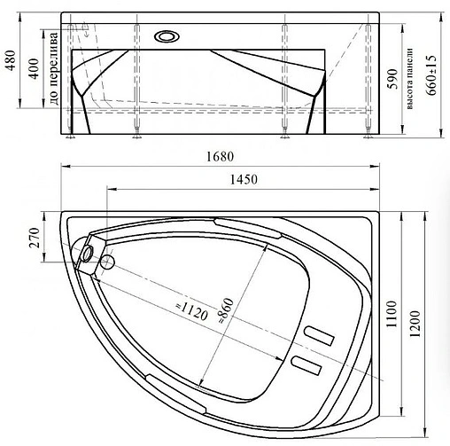 Ванна акриловая Radomir Астория 168х120 L 1-01-0-1-1-019 Ванна акриловая Radomir Астория 168х120 L 1-01-0-1-1-019