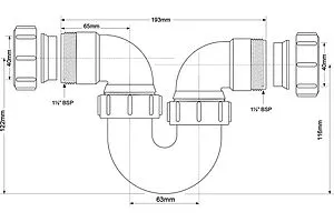 Сифон трубный для мойки Mc Alpine MRT32-40 Сифон трубный для мойки Mc Alpine MRT32-40, 2