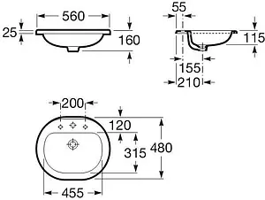 Раковина Roca Coral 56 белый 327898000, 2