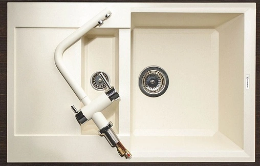 Смеситель для кухни с подключением к фильтру Omoikiri Nagano-BE ваниль/хром 4994044