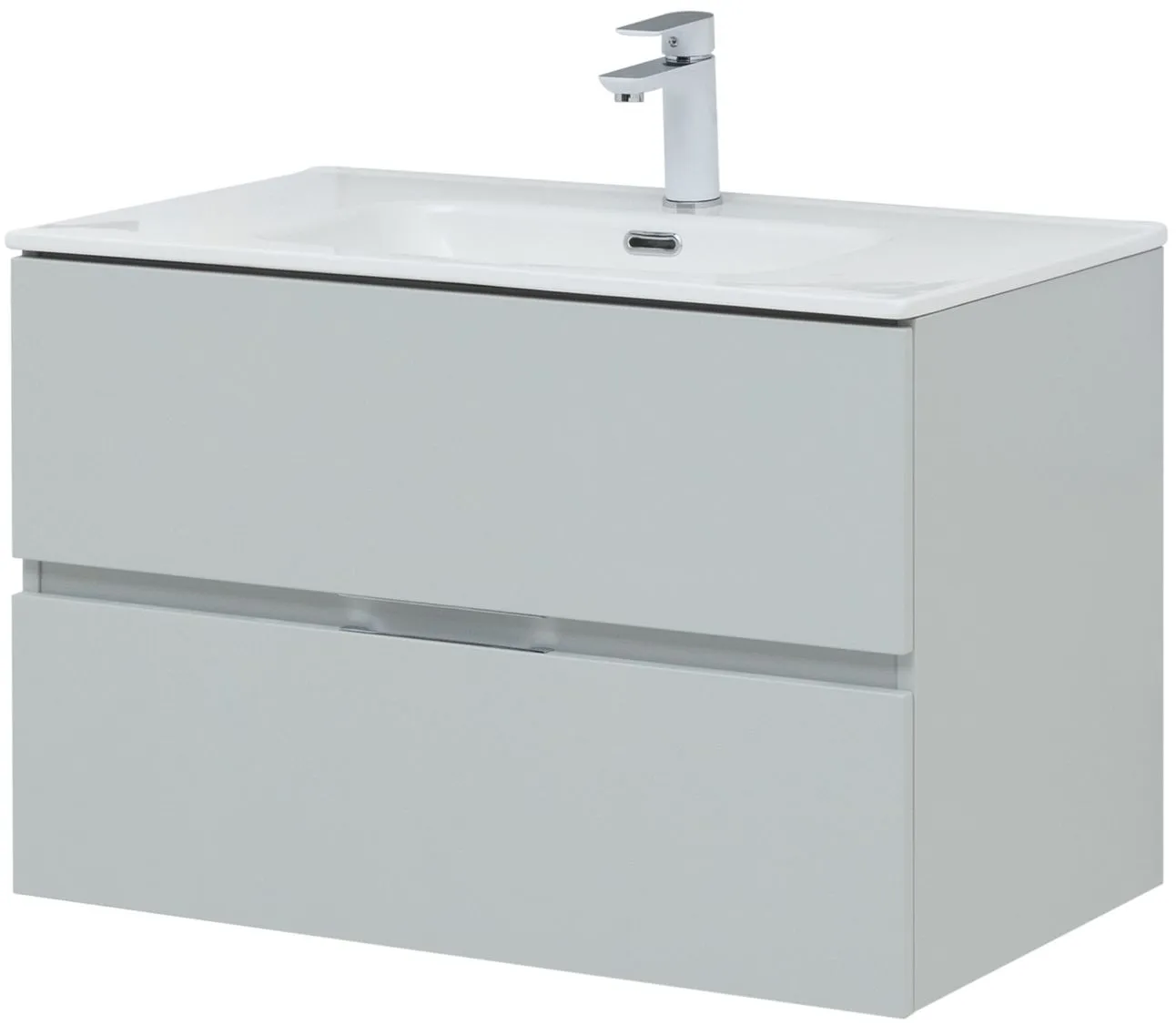 Тумба-умывальник подвесная Aquanet Алвита New 80 серый 00277516+00254364