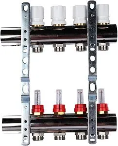 Группа коллекторная с расходомерами 4 отвода 1&quot;в/в x ¾&quot;ек Luxor CD 477/4 15662704N, 3
