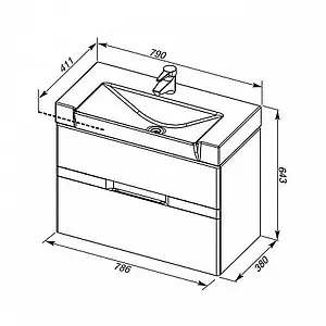 Тумба-умывальник Aquanet Виго 80 белый 00183405+00170591 Тумба-умывальник Aquanet Виго 80 белый 00183405+00170591, 2