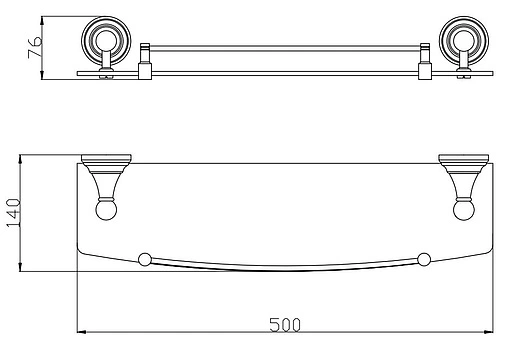 Полка Rav Slezak Morava retro золото MKA0900/50Z