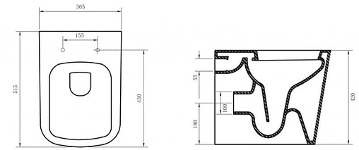 Унитаз приставной безободковый BelBagno Albano белый BB120CBR Унитаз приставной безободковый BelBagno Albano белый BB120CBR
