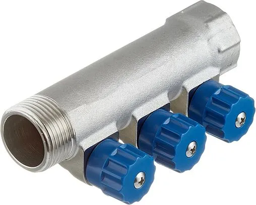 Коллектор регулирующий проходной 3 отвода 1&quot;в/н x ½&quot;к Valtec VTc.560.N.0603