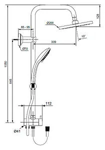 Душевая система без смесителя Ideal Standard IdealRain хром A6281AA Душевая система без смесителя Ideal Standard IdealRain хром A6281AA, 2