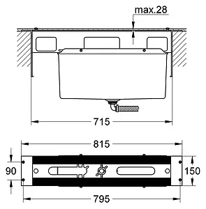Скрытая часть смесителя на борт ванны Grohe 29037000, 2