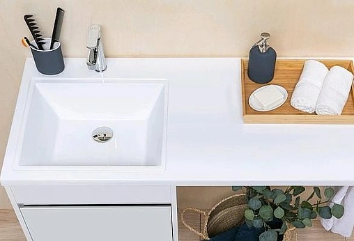 Тумба-умывальник напольная над стиральной машиной Aquanet Токио 120 L белый 00239290+00235499