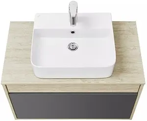 Тумба-умывальник подвесная Aquaton Лофт Урбан 80 графит/орегон 1A2476K0LQX60, 3