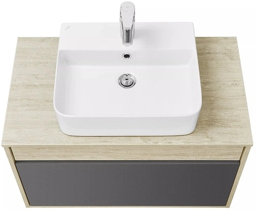 Тумба-умывальник подвесная Aquaton Лофт Урбан 80 графит/орегон 1A2476K0LQX60