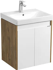 Тумба-умывальник Aquaton Сканди Doors 55 белый/дуб рустикальный 1A2788K0SDZ90, 1