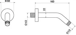 Держатель верхнего душа на стену Aquatek хром AQ2173CR, 2