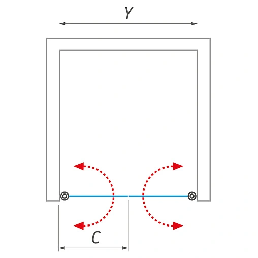Дверь в нишу 900мм прозрачное/матовое стекло Roltechnik Tower Line TCN2/900 731-9000000-01-20