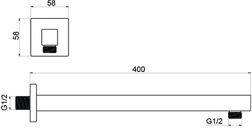 Держатель верхнего душа на стену Aquatek чёрный матовый AQ2177MB