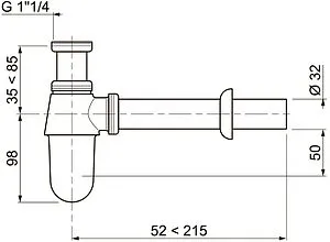 Сифон бутылочный для раковины Wirquin Classic хром SL211B Сифон бутылочный для раковины Wirquin Classic хром SL211B, 2