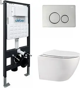 Комплект 5 в 1 Abber Bequem AC1100-AC0105-AC0121 с кнопкой хром глянцевый Комплект 5 в 1 Abber Bequem AC1100-AC0105-AC0121 с кнопкой хром глянцевый, 1