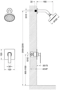 Душевая система со смесителем для душа Timo Torne хром SX-4379/00SM Душевая система со смесителем для душа Timo Torne хром SX-4379/00SM, 2