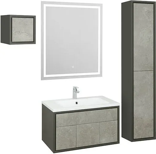 Тумба-умывальник подвесная Aquaton Уэльс 80 графит 1A2679K1WA6A0