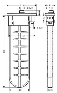 Подключение лейки на борт ванны Hansgrohe sBox Square полированное золото 28010990, 2