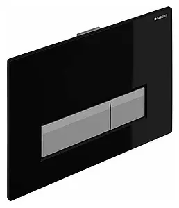 Клавиша смыва для унитаза с системой удаления запахов Geberit Sigma 40 115.600.SJ.1 кнопки/алюминий матовый, панель/стекло черный, 1