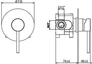 Смеситель для душа Gattoni Circle One чёрный матовый 9031/90NO.CH, 2