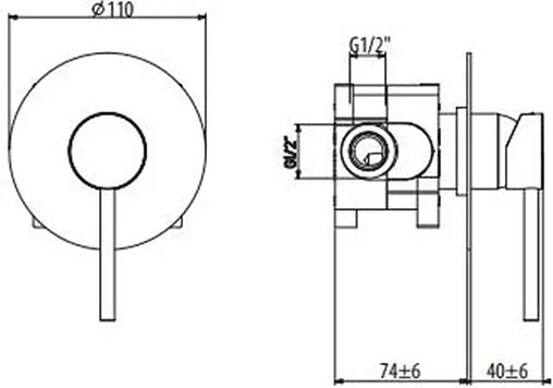 Смеситель для душа Gattoni Circle One чёрный матовый 9031/90NO.CH