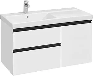 Тумба-умывальник подвесная Roca Domi 100 L белый/чёрный матовый A857477806+3270MB004 Тумба-умывальник подвесная Roca Domi 100 L белый/чёрный матовый A857477806+3270MB004, 1