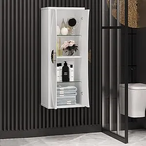 Шкаф-пенал подвесной двухстворчатый Opadiris Ибица 45 белый 00-00003630, 4