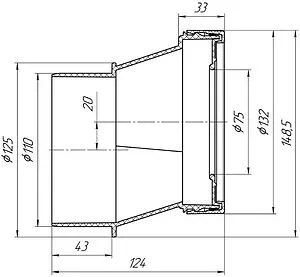 Патрубок для унитаза эксцентриковый Ани Пласт 20мм W0221 Патрубок для унитаза эксцентриковый Ани Пласт 20мм W0221, 2