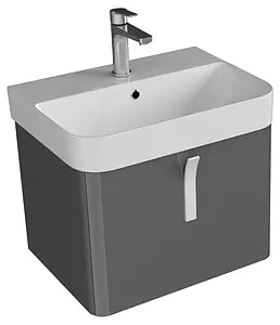 Тумба-умывальник подвесная ISVEA Supra 60 тёмно-серый 27SPS084057I+10SQ50057SV Тумба-умывальник подвесная ISVEA Supra 60 тёмно-серый 27SPS084057I+10SQ50057SV, 1