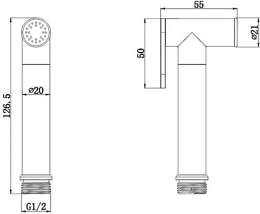 Гигиенический душ WHITECROSS Y black чёрный матовый BIDETTA-BL