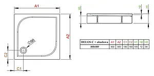 Поддон для душа Radaway Delos C900 4C99170-03 Поддон для душа Radaway Delos C900 4C99170-03, 3