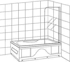 Шторка на ванну 650мм прозрачное стекло Loranto 65 CS-702, 5