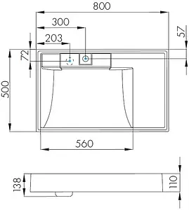 Раковина Aquaton Рейн 80 L белый 1A72113KRW010, 2