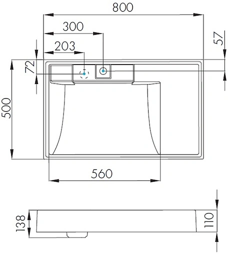 Раковина Aquaton Рейн 80 L белый 1A72113KRW010
