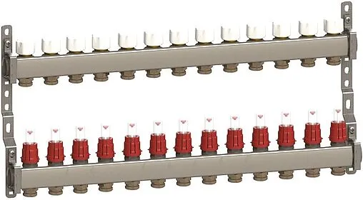 Группа коллекторная с расходомерами 13 отводов 1&quot;в/в x ¾&quot;ек General Fittings CX RBR91612401300