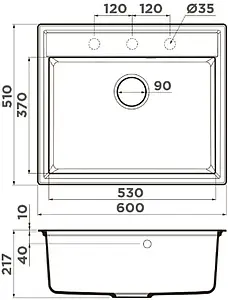 Мойка кухонная Omoikiri Daisen 60-PA пастила 4993618 Мойка кухонная Omoikiri Daisen 60-PA пастила 4993618, 2