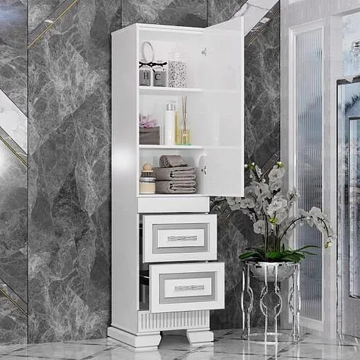 Шкаф-пенал напольный Opadiris Оникс 50 R белый Z0000005504