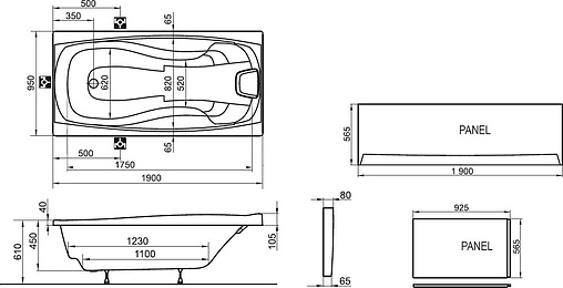Панель для ванны боковая Ravak XXL 95 белый CZ09190A00