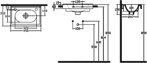 Раковина ISVEA Sentimenti 45 белый 10SM50045