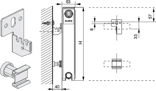 Радиатор стальной панельный Elsen ERK тип 11 500 x 800 мм ERK110508