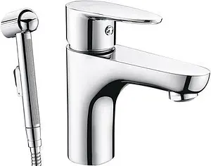 Смеситель для раковины с гигиеническим душем Wasserkraft Leine хром 3508 Смеситель для раковины с гигиеническим душем Wasserkraft Leine хром 3508, 1