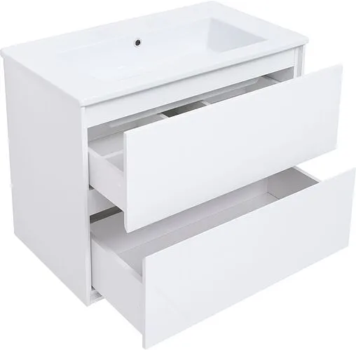 Тумба-умывальник подвесная Aquanet Милан 85 белый глянец 00339967+00249690